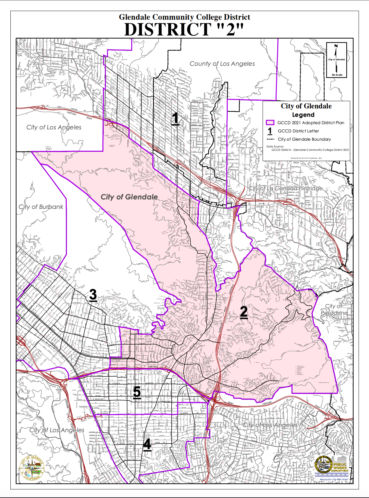 Map of Glendale Community College District 2 — enlarged